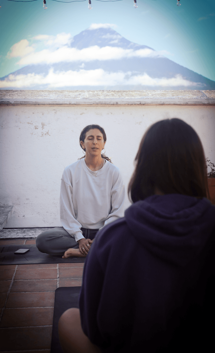 Yoga from the volcano view terrace